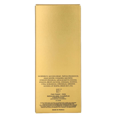 Paco Rabanne 1 Million Eau de Toilette 3.4 oz Spray for Men
